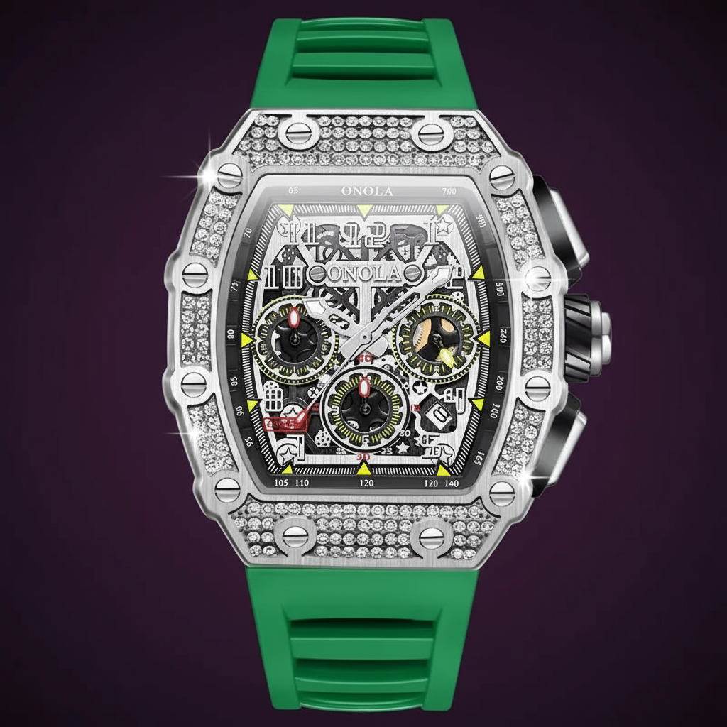 VERITAS Men Quartz Watches Sport Diamond Design New Brand Luminous Hands