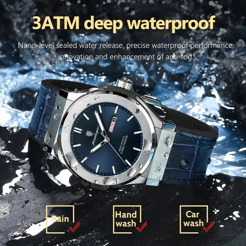 Varadero 952 New Quartz Watch for Men Reloj Leather Strap Alloy Case Auto Date Men's Watch Luxury Business Waterproof Wristwatch