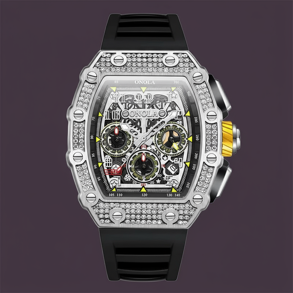 VERITAS Men Quartz Watches Sport Diamond Design New Brand Luminous Hands