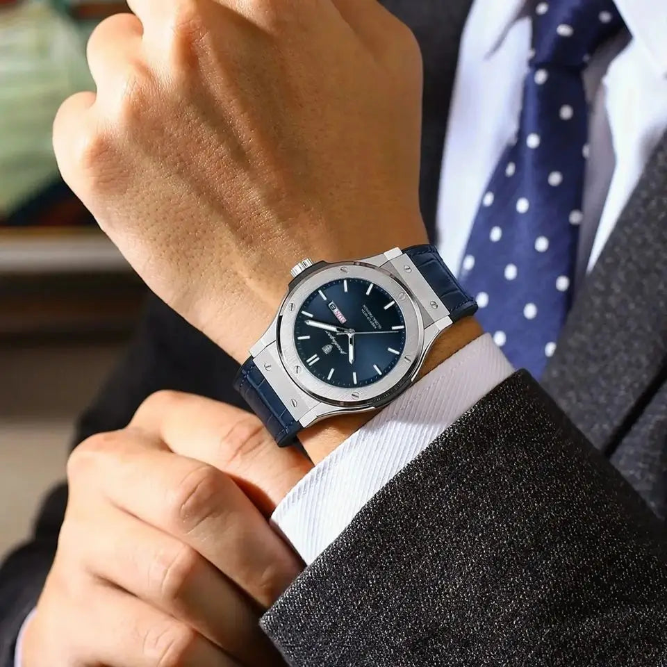 Varadero 952 New Quartz Watch for Men Reloj Leather Strap Alloy Case Auto Date Men's Watch Luxury Business Waterproof Wristwatch