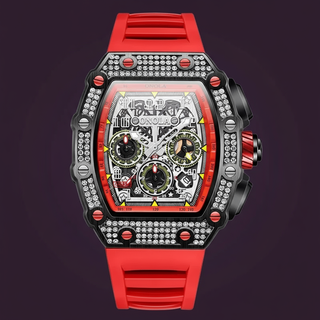 VERITAS Men Quartz Watches Sport Diamond Design New Brand Luminous Hands