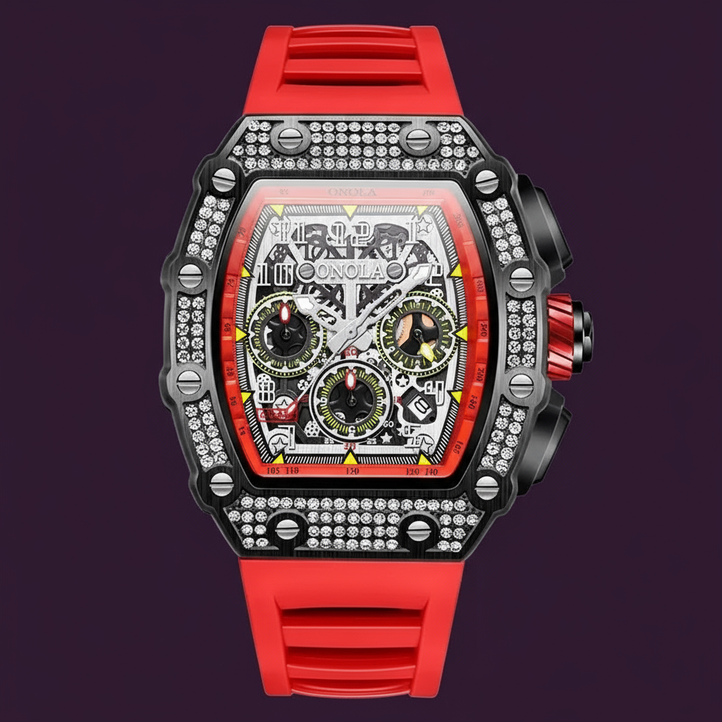 VERITAS Men Quartz Watches Sport Diamond Design New Brand Luminous Hands