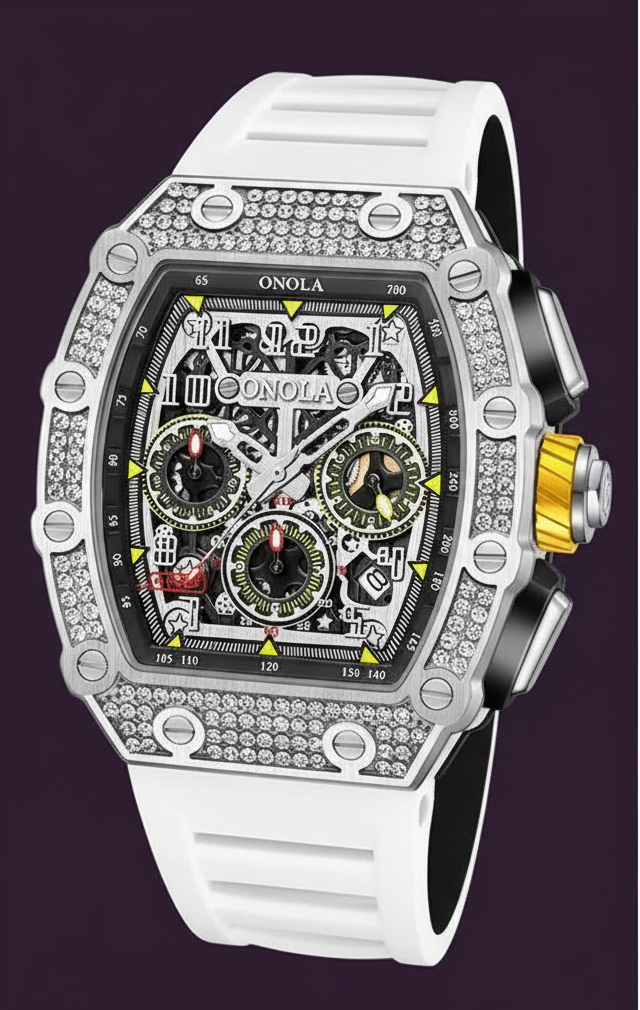 VERITAS Men Quartz Watches Sport Diamond Design New Brand Luminous Hands