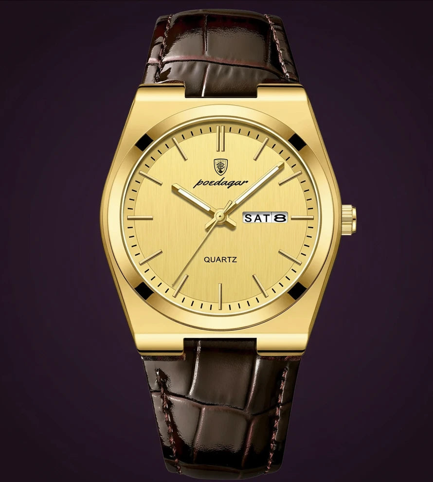 C 930 Luxury Retro Analog Quartz Korean Business Sport Alloy Stainless Steel Leather Simple Antique Wristwatches for Men