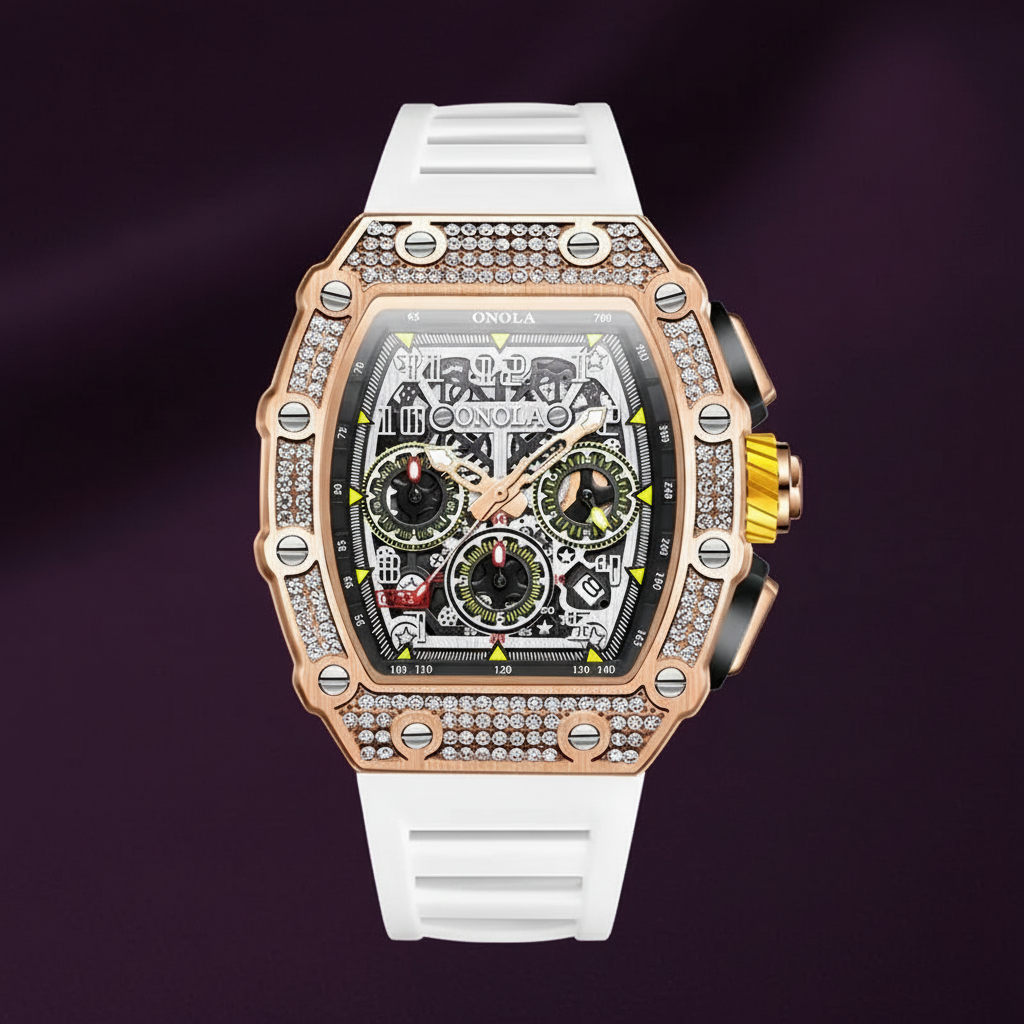 VERITAS Men Quartz Watches Sport Diamond Design New Brand Luminous Hands