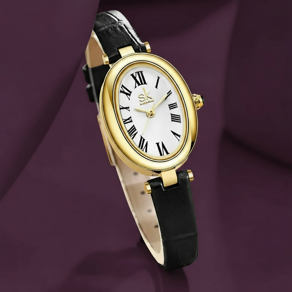 Venus 8 High Quality Female Wrist Watch Japan Movement Oval PU Leather Quartz Ladies Watch Beautiful Girl Watches