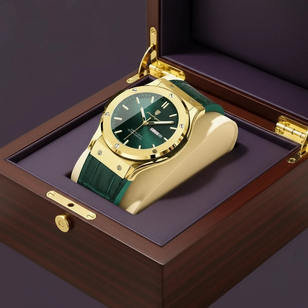 Varadero 952 New Quartz Watch for Men Reloj Leather Strap Alloy Case Auto Date Men's Watch Luxury Business Waterproof Wristwatch