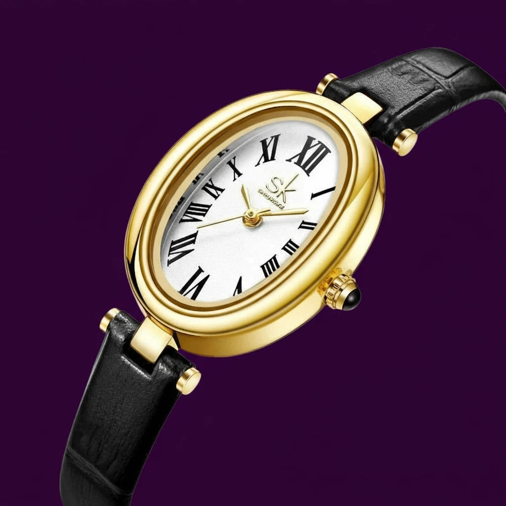 Venus 8 High Quality Female Wrist Watch Japan Movement Oval PU Leather Quartz Ladies Watch Beautiful Girl Watches