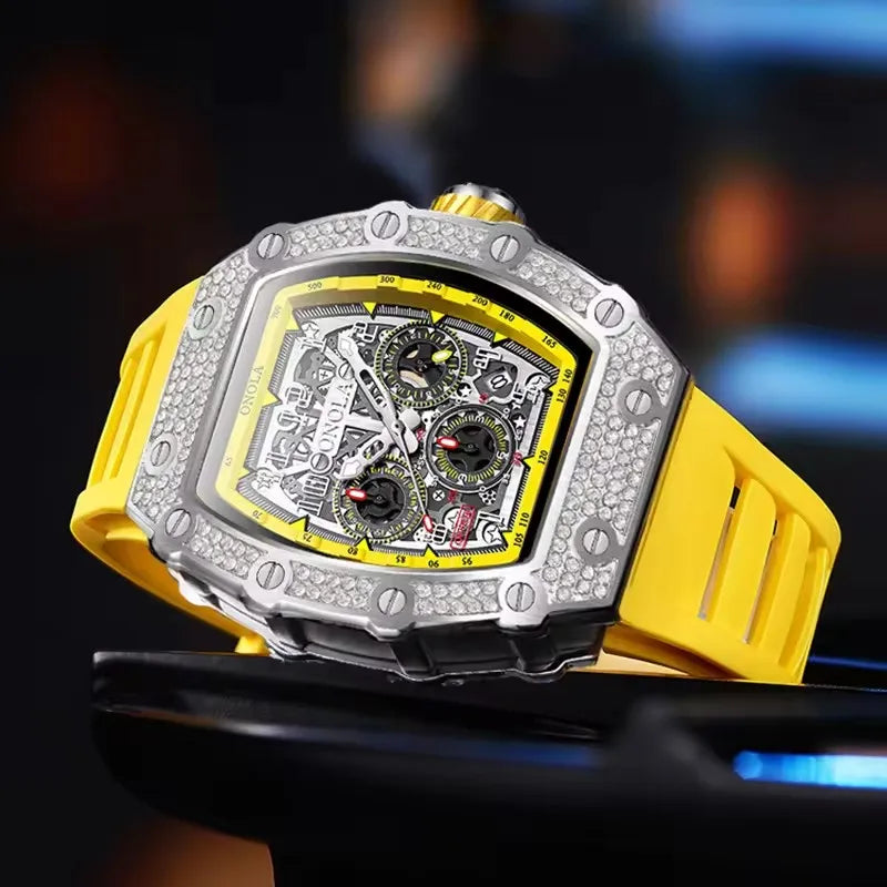 VERITAS Men Quartz Watches Sport Diamond Design New Brand Luminous Hands