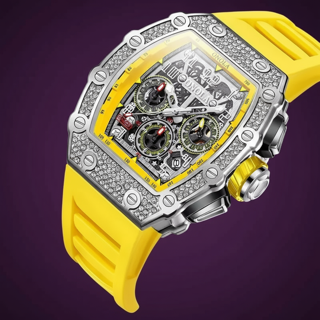 VERITAS Men Quartz Watches Sport Diamond Design New Brand Luminous Hands