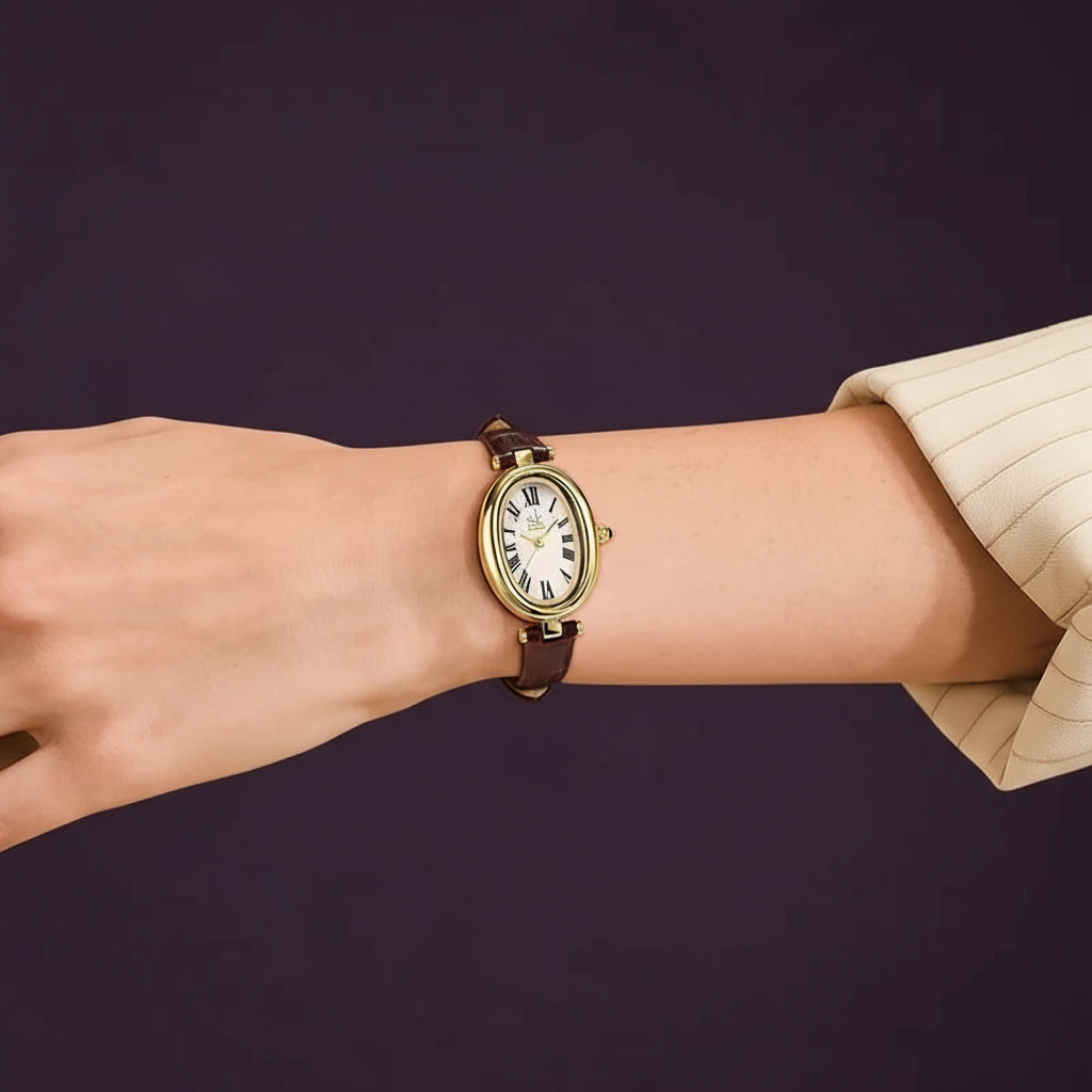 Venus 8 High Quality Female Wrist Watch Japan Movement Oval PU Leather Quartz Ladies Watch Beautiful Girl Watches