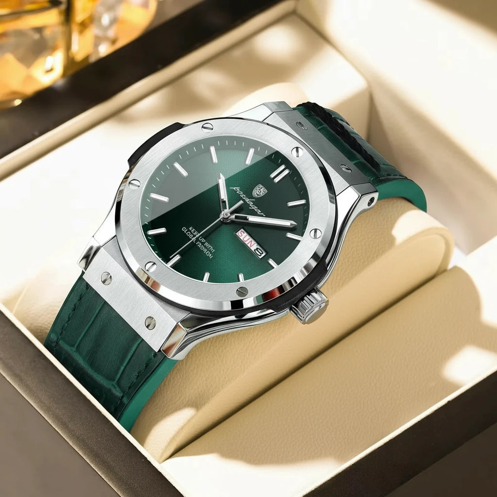 Varadero 952 New Quartz Watch for Men Reloj Leather Strap Alloy Case Auto Date Men's Watch Luxury Business Waterproof Wristwatch