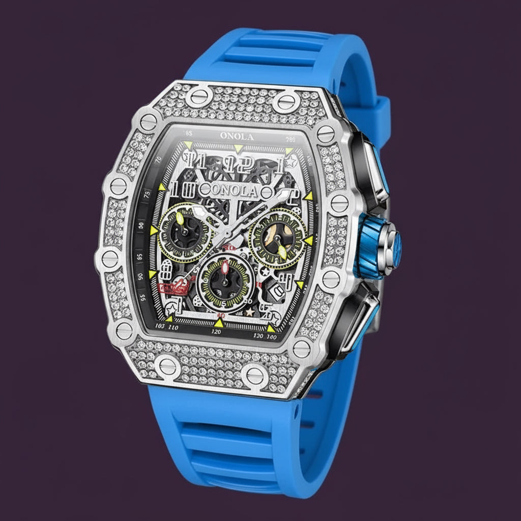 VERITAS Men Quartz Watches Sport Diamond Design New Brand Luminous Hands