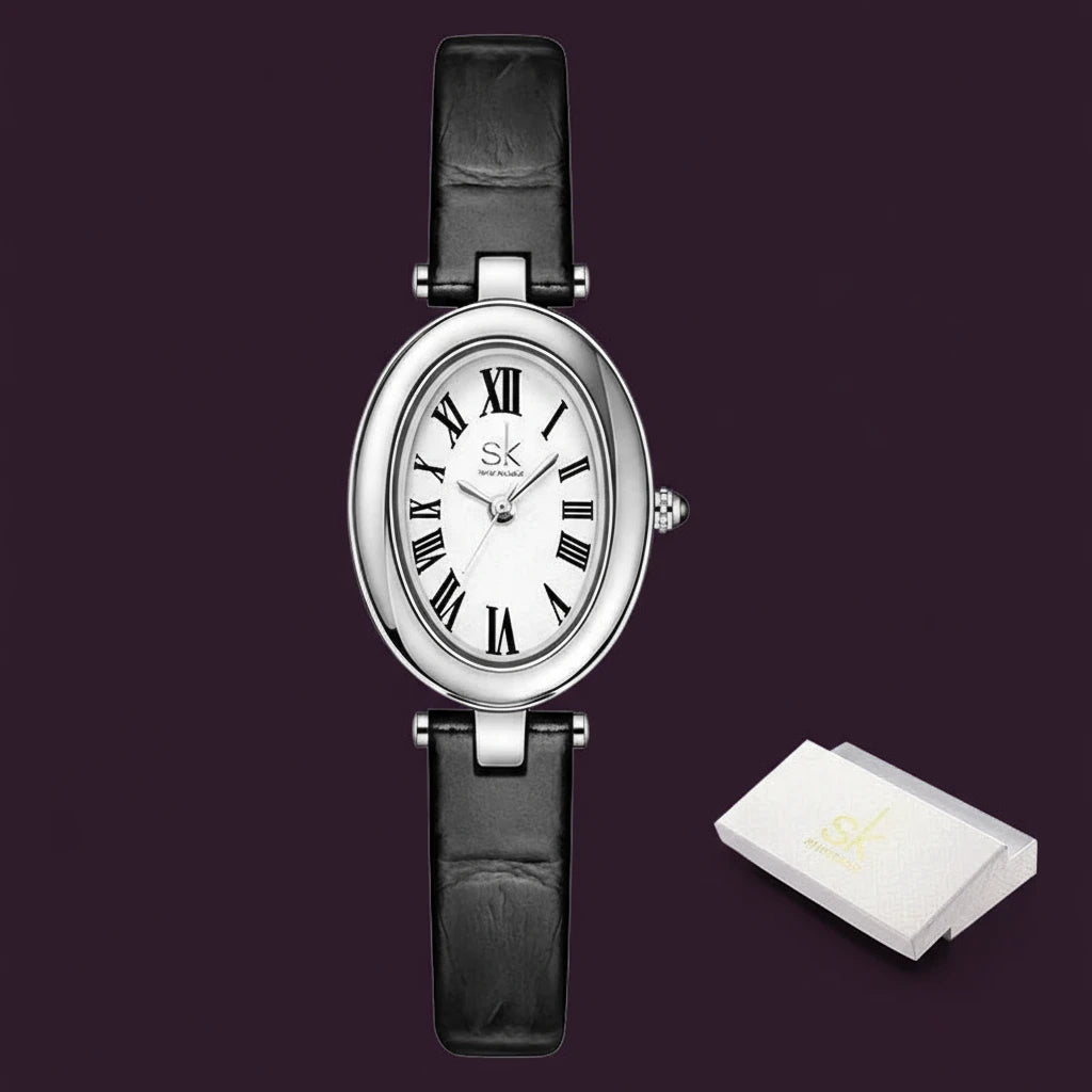 Venus 8 High Quality Female Wrist Watch Japan Movement Oval PU Leather Quartz Ladies Watch Beautiful Girl Watches