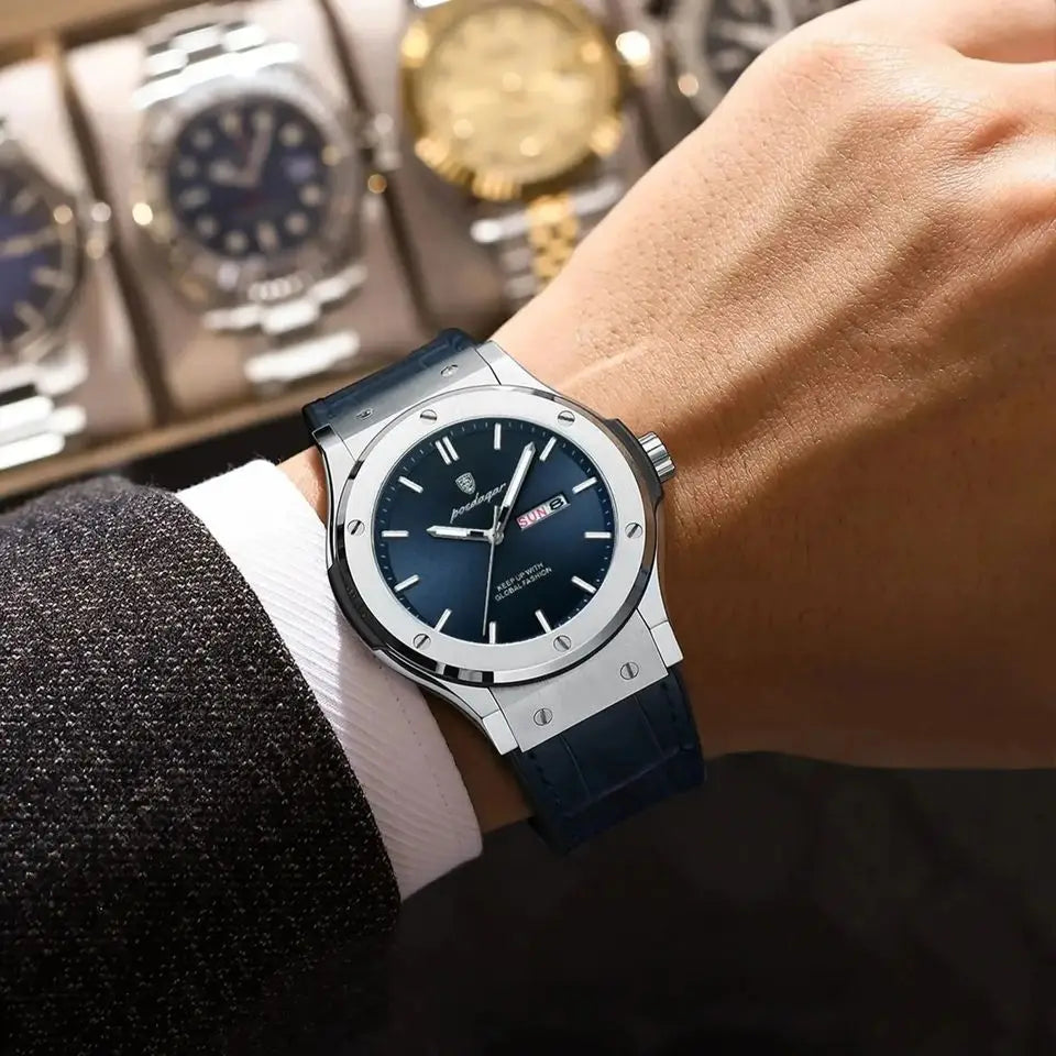 Varadero 952 New Quartz Watch for Men Reloj Leather Strap Alloy Case Auto Date Men's Watch Luxury Business Waterproof Wristwatch