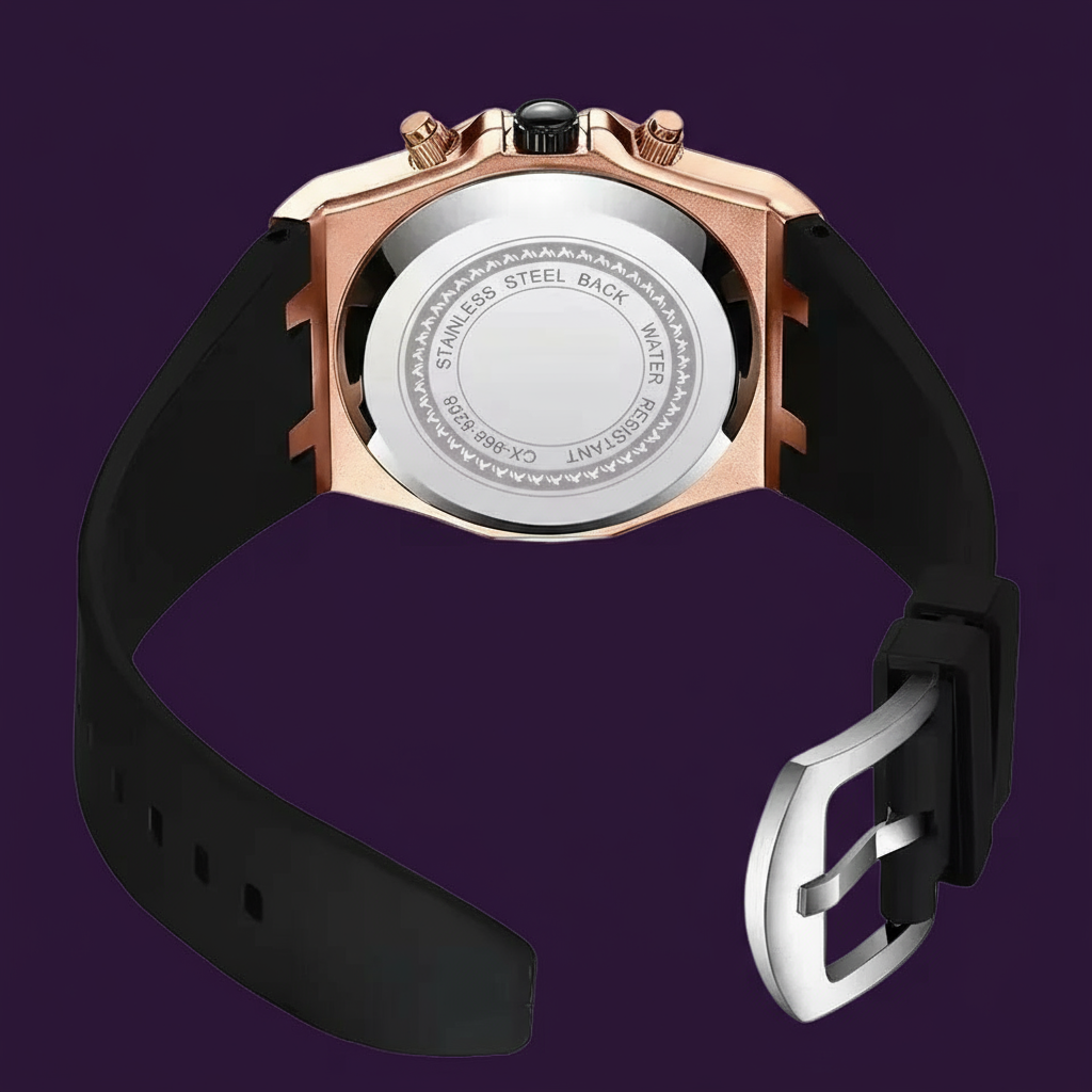 VULCAN Model Men's Luxury Sport Watch Mens Quartz Chronograph Wristwatch Luminous Silicone Dial Alloy Case Oval Shape Packed Box