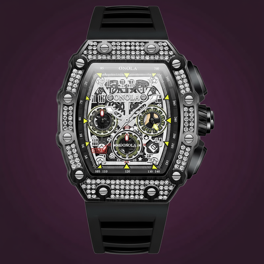 VERITAS Men Quartz Watches Sport Diamond Design New Brand Luminous Hands